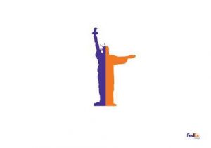 Publicidad minimalista de la marca Fedex