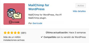 Plugin de MailChimp para WordPress