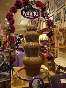 Una fuente de chocolate en el centro de Bariloche, Argentina