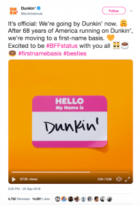 Twitter de Dunkin Donuts
