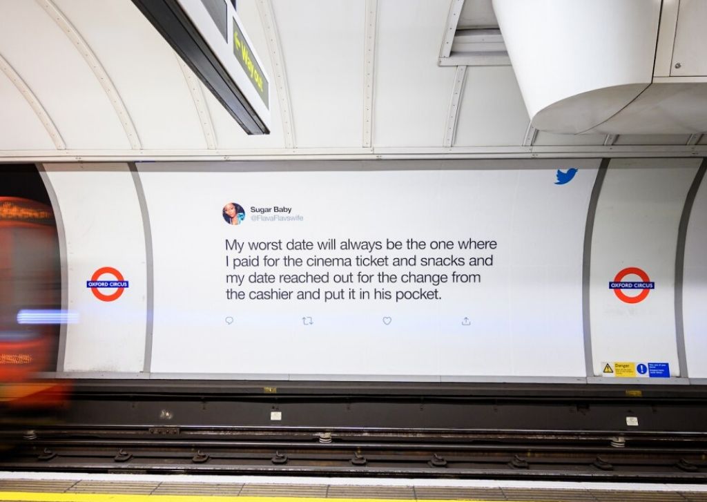 Twitter llena el subte de Londres de tuits por San Valentín